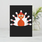 Sporttruthahn und Bowling - Erntedank Save The Date (Stehend Vorderseite)