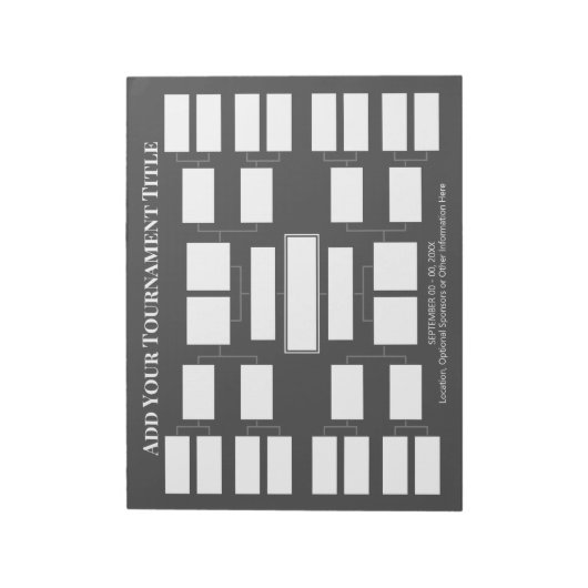 Sportturnier - 16 Teams - Grau Notizblock (Rotiert)