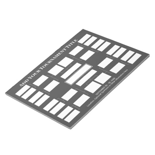 Sportturnier - 16 Teams - Grau Notizblock (angewinkelt)
