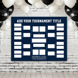 Sportturnier-Bracket - 16 Teams - Marine Poster