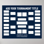 Sportturnier-Bracket - 16 Teams - Marine Poster (Vorne)