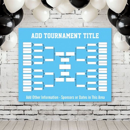Sportturnier-Bracket - Blue 32 Teams Poster