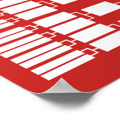 Sportturnier-Bracket für 64 Teams rot Poster (Ecke)