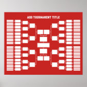 Sportturnier-Bracket für 64 Teams rot Poster (Vorne)