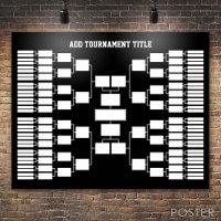 Sportturnier-Bracket für 64 Teams schwarz