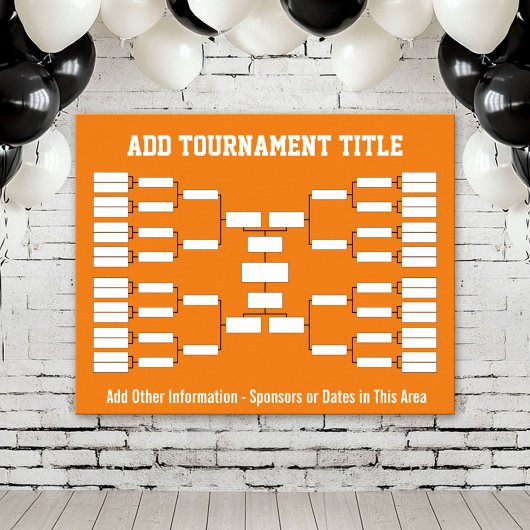 Sportturnier-Bracket - Orange 32 Teams Poster