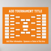 Sportturnier-Bracket - Orange 32 Teams Poster (Vorne)