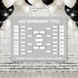 Sportturnierhalterung - Silver Gray 32 Teams Poster