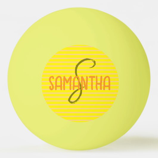 Sporttypografie Einzigartig Moderne Monogramm Tischtennisball (Vorderseite)