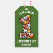 Sportveranstaltungen 1. Geburtstag Party Geschenkanhänger (Vorderseite)