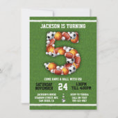 Sportveranstaltungen 5. Geburtstagsfeier Einladung (Vorderseite)