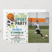 Sportveranstaltungen Einladung zum Geburtstag (Vorne/Hinten)