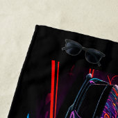 Sportwagen auf Graffiti-Grund mit Vornamen Strandtuch (Beispiel)