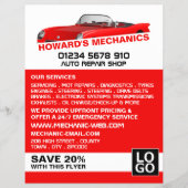 Sportwagen, Auto Mechanik & Reparaturen Werbung Flyer (Vorne)