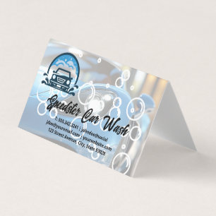 Sportwagen   Auto-Wasch-Reinigung-Detailing Visitenkarten