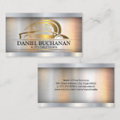 Sportwagen | Gold Metallic-Auto-Logo Visitenkarte (Vorne/Hinten)