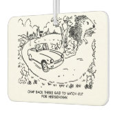 Sportwagen im Grünen mit Igel Autolufterfrischer (Links)