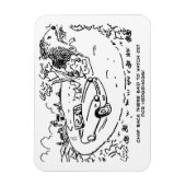 Sportwagen im Grünen mit Igel Magnet (Vertikal)