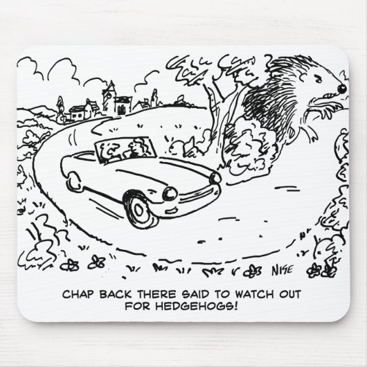 Sportwagen im Grünen mit Igel Mousepad (Vorne)