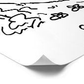 Sportwagen im Grünen mit Igel Poster (Ecke)