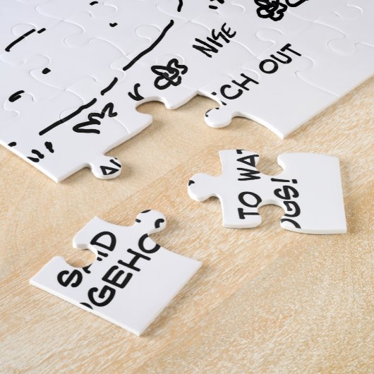 Sportwagen im Grünen mit Igel Puzzle (Seite)