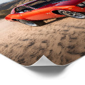 Sportwagen in der Wüste Poster (Ecke)