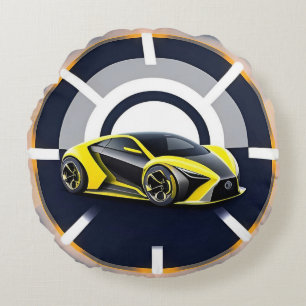Sportwagen-Logo im modernen Kreisstil Rundes Kissen