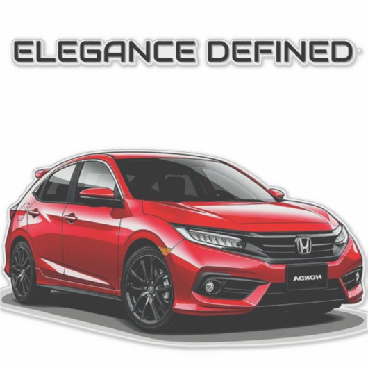 Sportwagen mit lebhafter Farbe Aufkleber (Vorderseite)