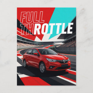 Sportwagen mit voller Leistung und modernem Design Postkarte