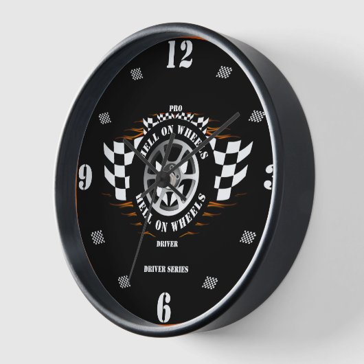 Sportwagen Racing Checkered Flag Pro Driver Garage Uhr (Winkel)