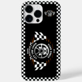 Sportwagen Racing Checkered Flags Flames Wheel Case-Mate iPhone Hülle (Rückseite)
