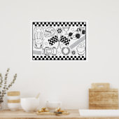 Sportwagen Racing Driver Boys DIY Farbenplakat Poster (Küche)