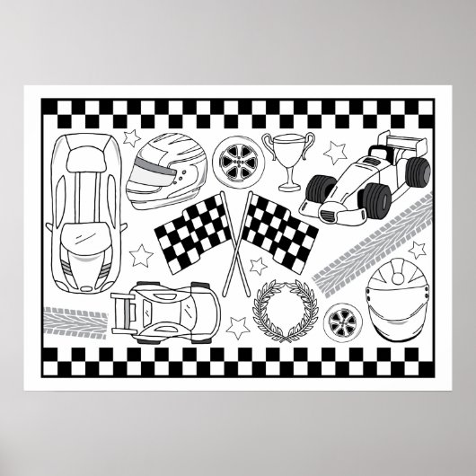 Sportwagen Racing Driver Boys DIY Farbenplakat Poster (Vorne)