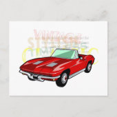 Sportwagen Red Corvette Stingray oder Sting Ray Postkarte (Vorderseite)