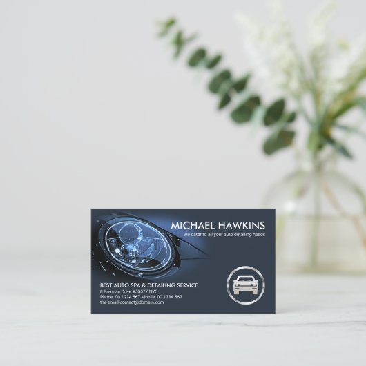 Sportwagen Scheinwerfer Vignette Auto Auto Detaili Visitenkarte (Stehend Vorderseite)