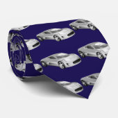 Sportwagen weiß auf blau krawatte (Gerollt)