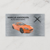 Sportwagen | Wrenches | Metallischer Hintergrund Visitenkarte (Vorderseite)