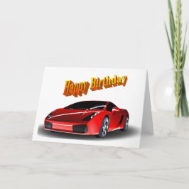 Sportwagen zum Geburtstag glücklich Karte