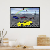 Sportwagenballons Abstrakt Poster (Küche)