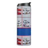 Sportwagenfans aus Rot und Weiß Thermosbecher (Nach links gedreht)