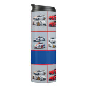 Sportwagenfans aus Rot und Weiß Thermosbecher (Nach rechts gedreht)