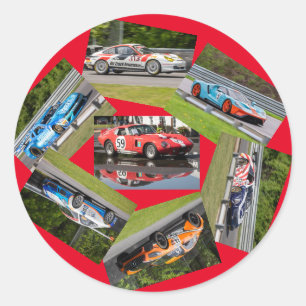 Sportwagenrennen Runder Aufkleber