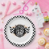 Sportwagenrennen Scheckfahnen Party Zubehör Pappteller (Party)