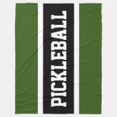 Sportwaldgrüne Schwarz-weiße PICKLEBALLStreifen Fleecedecke (Vorderseite)