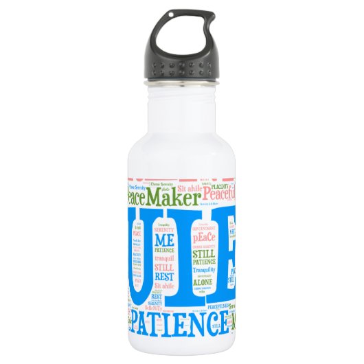 Sportwasserflasche, Wordart_Cloud_Serenity_2.pnng Edelstahlflasche (Vorderseite)