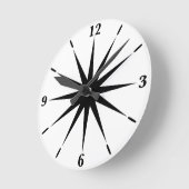 Sporty 12 Spikes Schwarz-Weiß-Kunst Runde Wanduhr (Winkel)