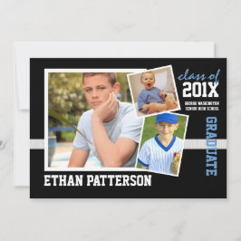 Sporty 3 Foto Abschluss Ankündigung Black Blue