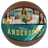Sporty 3 Foto Collage Player Name & Teamnummer Basketball (Vorderseite)