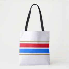 Sporty 70er Bright Red Blue Racing Streifen Tasche