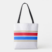 Sporty 70er Bright Red Blue Racing Streifen Tasche (Rückseite)